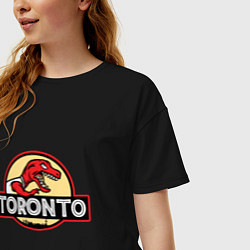 Футболка оверсайз женская Toronto dinosaur, цвет: черный — фото 2