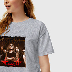 Футболка оверсайз женская Алиса - Изгой, цвет: меланж — фото 2