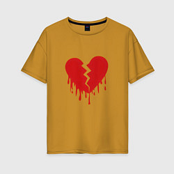 Женская футболка оверсайз Большое разбитое сердце
