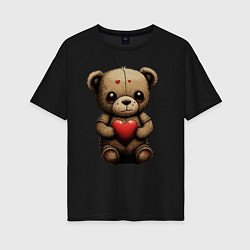 Женская футболка оверсайз Влюбленный медвежонок