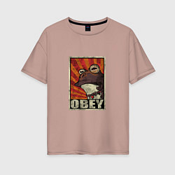 Женская футболка оверсайз Obey frog