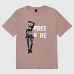 Футболка оверсайз женская Даха из игры Гарена Фри Фаер, цвет: пыльно-розовый