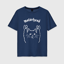 Женская футболка оверсайз Motorhead рок кот