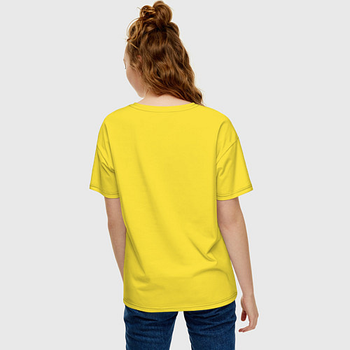 Женская футболка оверсайз Skull - surrealism - neural network / Желтый – фото 4