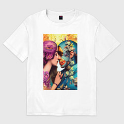 Женская футболка оверсайз Неземная любовь - нейросеть - art