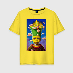 Футболка оверсайз женская Bart Simpson - neural network - fantasy - art, цвет: желтый