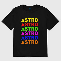 Футболка оверсайз женская Astro color logo, цвет: черный