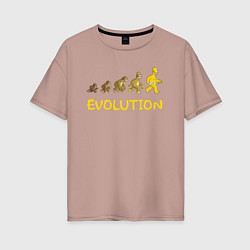 Женская футболка оверсайз Эволюция Гомера