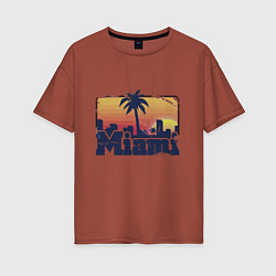 Женская футболка оверсайз Beach of Miami