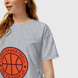 Футболка оверсайз женская Love basketball, цвет: меланж — фото 2