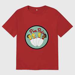 Футболка оверсайз женская Simpsons bowling, цвет: красный