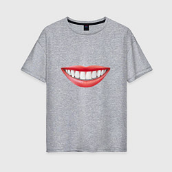 Женская футболка оверсайз Открытая улыбка