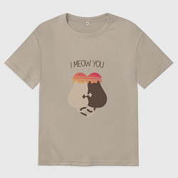 Женская футболка оверсайз Коты на закате