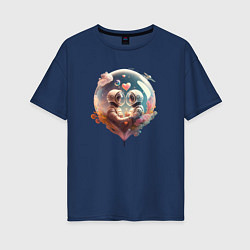 Женская футболка оверсайз Космос и любовь