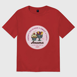 Футболка оверсайз женская Анита new, цвет: красный