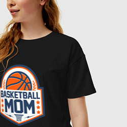 Футболка оверсайз женская Баскетбольная мама, цвет: черный — фото 2