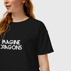 Футболка оверсайз женская Imagine Dragons Radioactive текст песни, цвет: черный — фото 2