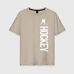 Женская футболка оверсайз Hockey