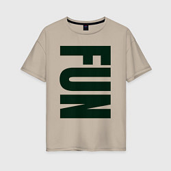 Женская футболка оверсайз Fun: большие перевернутые буквы