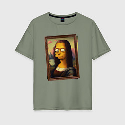 Футболка оверсайз женская Mona Simpson, цвет: авокадо