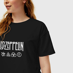 Футболка оверсайз женская Led Zeppelin Black dog, цвет: черный — фото 2
