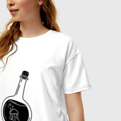 Футболка оверсайз женская Медуза в бутылке, цвет: белый — фото 2