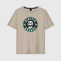 Женская футболка оверсайз Seattle grunge Nirvana Kurt
