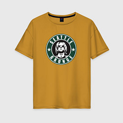 Женская футболка оверсайз Seattle grunge Nirvana Kurt