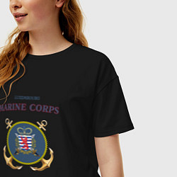 Футболка оверсайз женская Корпус морской пехоты княжества Люксембург, цвет: черный — фото 2