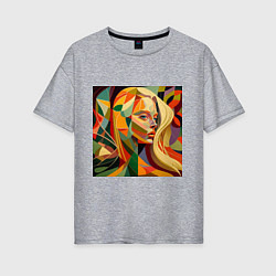 Женская футболка оверсайз Женщина-абстракция