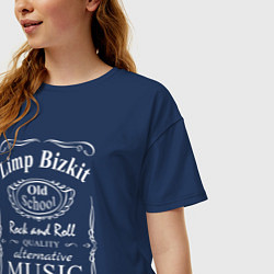 Футболка оверсайз женская Limp Bizkit в стиле Jack Daniels, цвет: тёмно-синий — фото 2