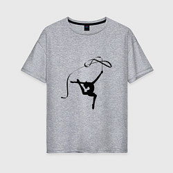 Женская футболка оверсайз Гимнастка с лентой