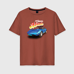 Женская футболка оверсайз Маслкар Chevrolet Corvette Stingray