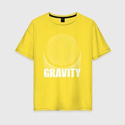 Футболка оверсайз женская Gravity надпись и шар, цвет: желтый