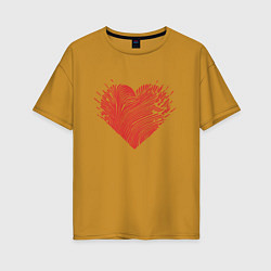 Женская футболка оверсайз Сердце из осколков
