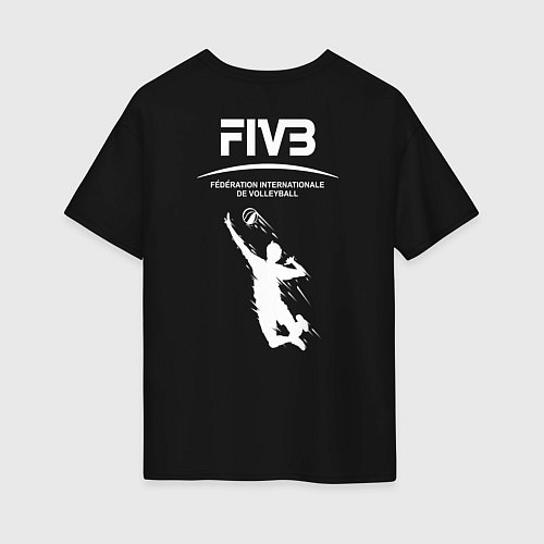 Женская футболка оверсайз Международная федерация волейбола FIVB / Черный – фото 2
