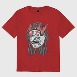 Футболка оверсайз женская Клык силы, цвет: красный