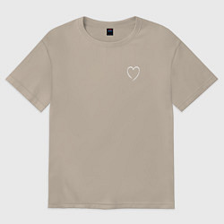 Футболка оверсайз женская Minimal love, цвет: миндальный