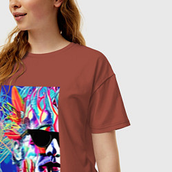 Футболка оверсайз женская Andy Warhol - celebrity - pop art, цвет: кирпичный — фото 2