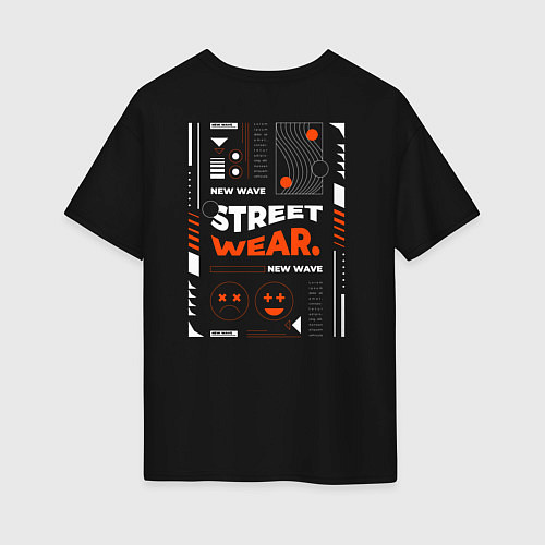 Женская футболка оверсайз Street wear / Черный – фото 2