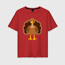 Женская футболка оверсайз Turkey bird