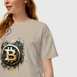 Футболка оверсайз женская Bitcoin BTC, цвет: миндальный — фото 2