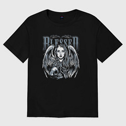 Футболка оверсайз женская Blessed quote, цвет: черный