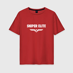 Футболка оверсайз женская Sniper elite - logo, цвет: красный