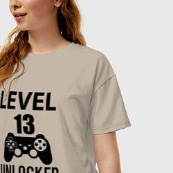 Футболка оверсайз женская Level 13 unlocked, цвет: миндальный — фото 2