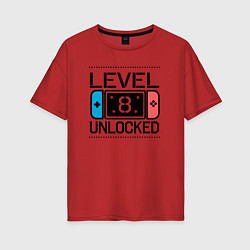 Футболка оверсайз женская Level 8 unlocked, цвет: красный