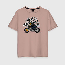 Женская футболка оверсайз Мотогонки мотоциклист