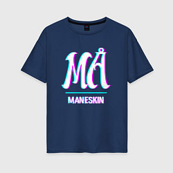 Женская футболка оверсайз Maneskin glitch rock
