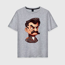Женская футболка оверсайз Сталин мультяшный
