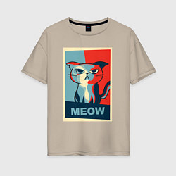 Женская футболка оверсайз Meow obey